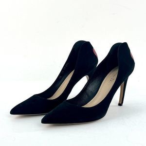 Christian Dior Suede Pointed Toe Heart Pumps in Black Size 39.5/9